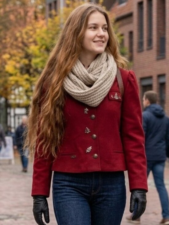 Vintage Jackets & Blazers - M&G Vintage 80s West German Red Wool Trachten Jacket - Rare Forest Charms